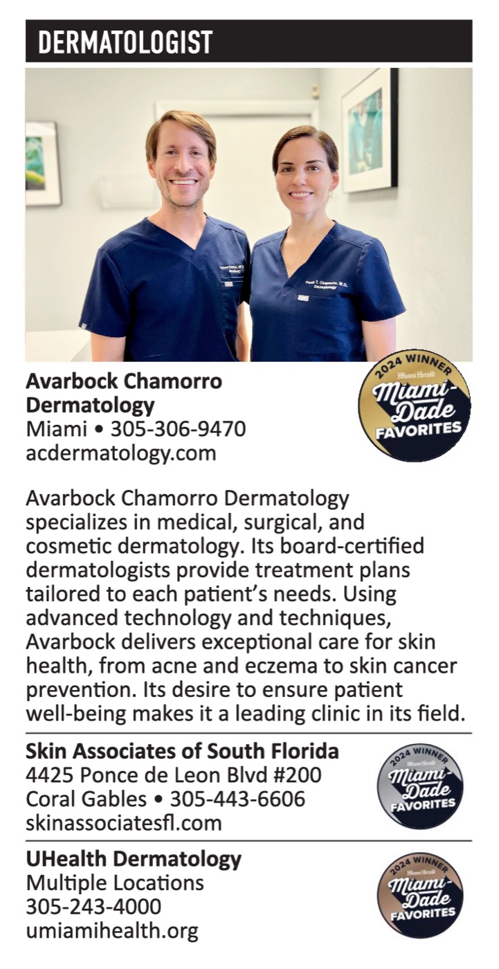 Dermatologist feature, Miami-Dade Favorites 2024